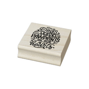 Honden laten een pauze op ons hart rubberstempel