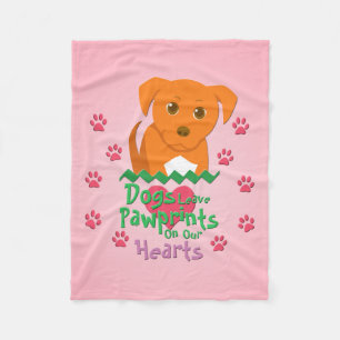 Honden laten poetafdrukken fleece deken