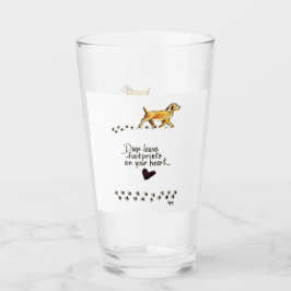Honden laten poetafdrukken op uw Heart statement p Glas