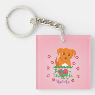 Honden laten poetafdrukken sleutelhanger