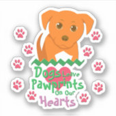 Honden laten poetafdrukken sticker (Voorkant)