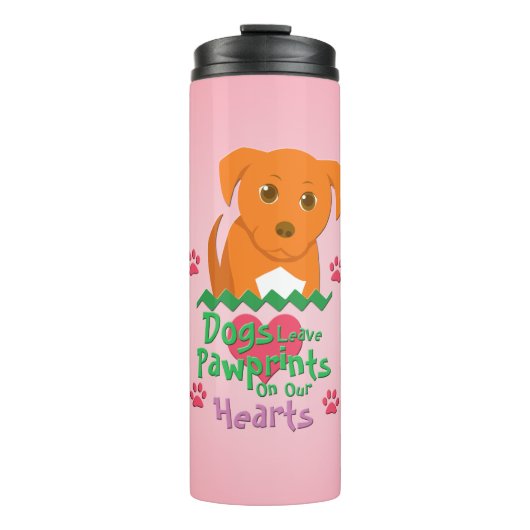 Honden laten poetafdrukken thermosbeker (Voorkant)