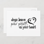Honden laten pooafdrukken achter op je hart briefkaart (Voorkant / Achterkant)