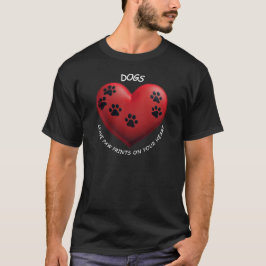 Honden laten pooafdrukken achter op je hart t-shirt