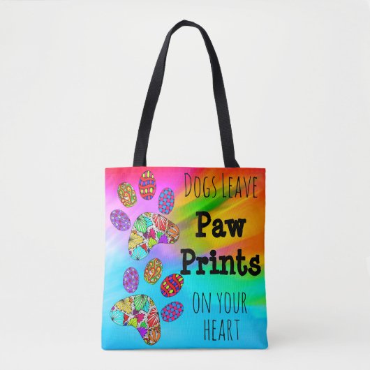Honden laten pootafdrukken achter op je hart Canva Tote Bag (Voorkant)