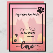 Honden laten pootafdrukken achter op ons hartenpap (Voorkant / Achterkant)