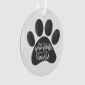 Honden laten pootafdrukken achter op onze harten k ornament (voorkant)