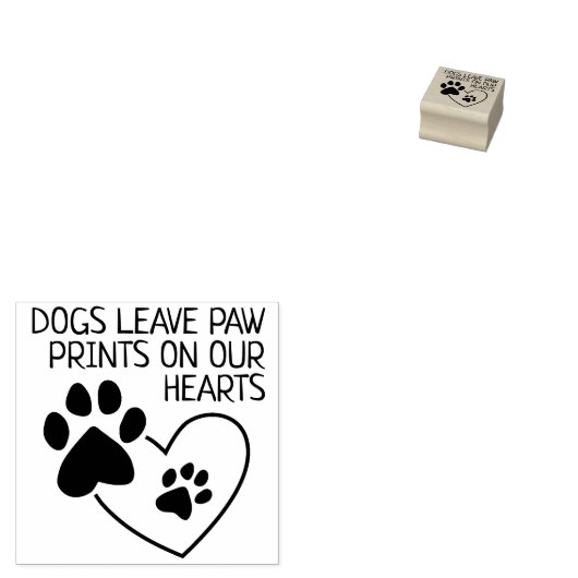 Honden laten pootafdrukken achter op onze harten r rubberstempel (Gestempeld)
