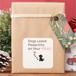 Honden laten pootafdrukken op je hart | Honden Muu Vierkante Sticker