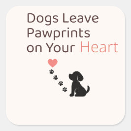 Honden laten pootafdrukken op je hart | Honden Muu Vierkante Sticker