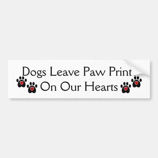 Honden laten verf afdrukken op ons hart bumpersticker (Voorkant)