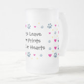 Honden laten verf afdrukken op ons hart matglas bierpul (Voorkant rechts)