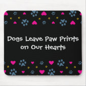 Honden laten verf afdrukken op ons hart muismat (Voorkant)