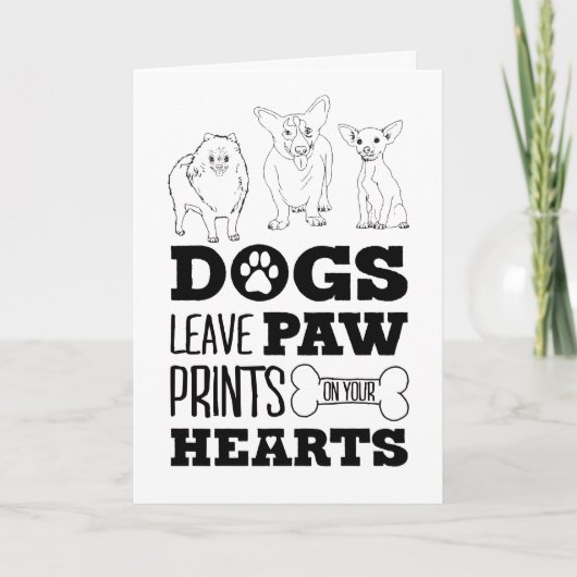 Honden laten verfdrukken op je hartverwarmingsblad kaart (Voorkant)