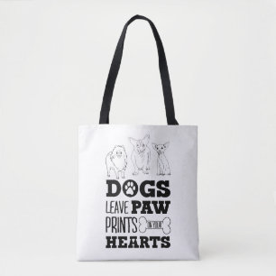 Honden laten verfdrukken op je hartverwarmingsblad tote bag