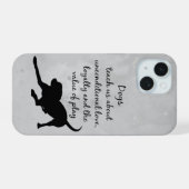 Honden leren ons Inspirerend Gezegde Citaat iPhone 15 Case (Achterkant horizontaal)