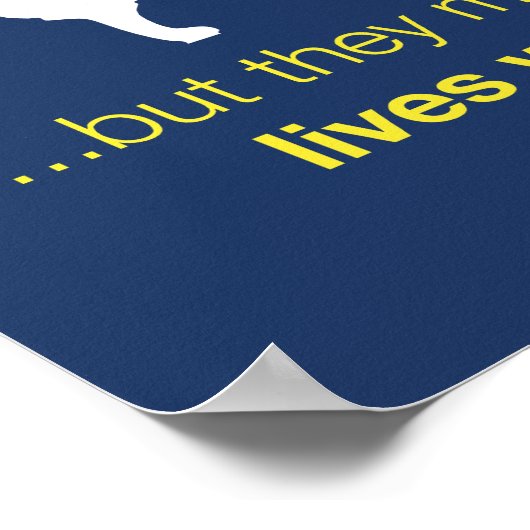 Honden - levens hele citaat donkerblauw Poster (Hoek)