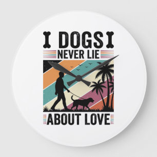 Honden liegen nooit over liefde vintage wandelende grote klok