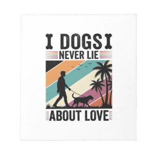 Honden liegen nooit over liefde vintage wandelende notitieblok