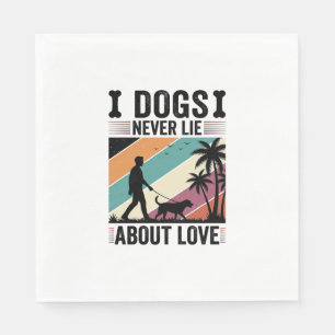 Honden liegen nooit over liefde vintage wandelende servet