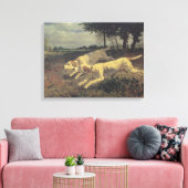 Honden lopen (beagles) (door Constant Troyon) Canvas Afdruk (Insitu (Woonkamer))