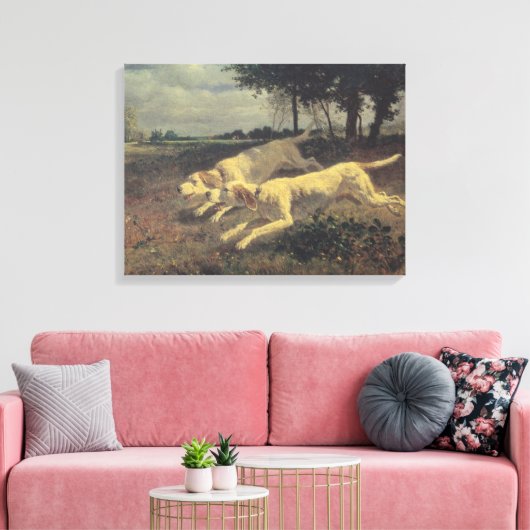 Honden lopen (beagles) (door Constant Troyon) Canvas Afdruk (Insitu (Woonkamer))