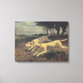 Honden lopen (beagles) (door Constant Troyon) Canvas Afdruk