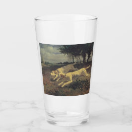 Honden lopen (beagles) (door Constant Troyon) Glas