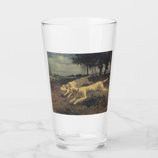 Honden lopen (beagles) (door Constant Troyon) Glas (Voorkant)