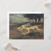 Honden lopen (beagles) (door Constant Troyon) Kaart (Voorkant / Achterkant in situ)