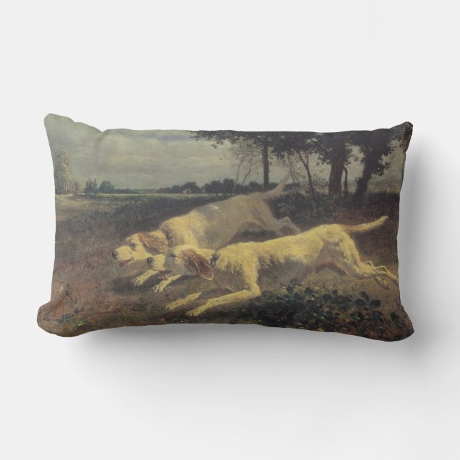 Honden lopen (beagles) (door Constant Troyon) Kussen (Voorkant)