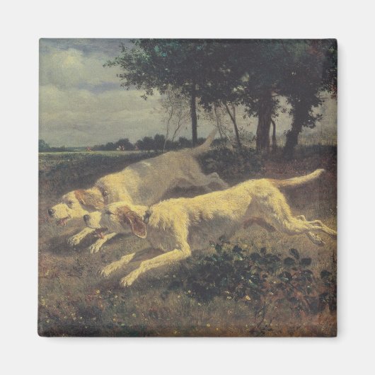 Honden lopen (beagles) (door Constant Troyon) Magneet (Voorkant)