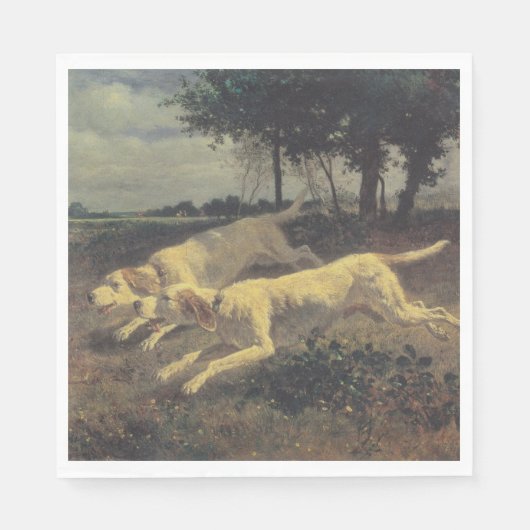 Honden lopen (beagles) (door Constant Troyon) Servet (Voorkant)