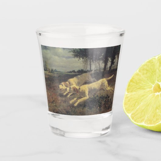 Honden lopen (beagles) (door Constant Troyon) Shot Glas (Voorkant)