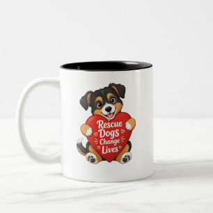 Honden maken het leven beter Hart Typography Desig Tweekleurige Koffiemok