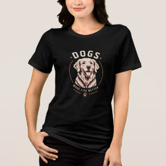 Honden maken het leven beter Hondenportret Tri-Blend Shirt
