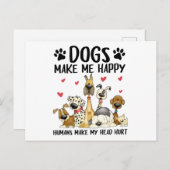 Honden maken me blij dat ik blij ben met de mens briefkaart (Voorkant / Achterkant)