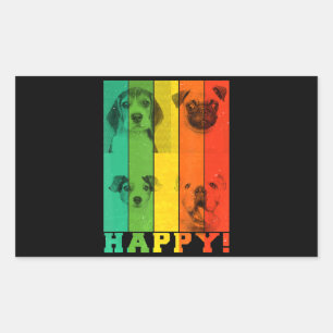 Honden maken me blij met Beagle Dog mama Paps cade Rechthoekige Sticker