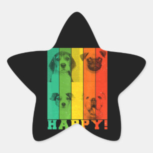 Honden maken me blij met Beagle Dog mama Paps cade Ster Sticker