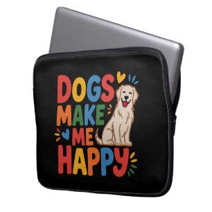 Honden maken me gelukkig Inspirerende quote over Laptop Sleeve