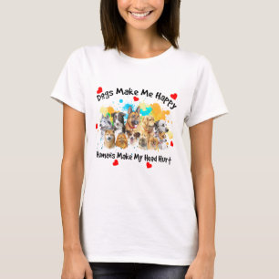 Honden maken me gelukkig, mensen doen mijn hoofd p t-shirt