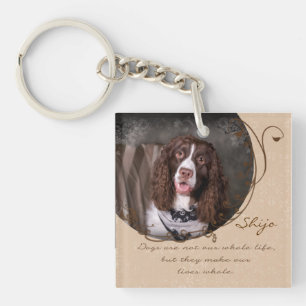 Honden maken onze levens volledig Sjabloon met gro Sleutelhanger