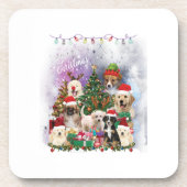 honden Merry kermas Light Bier Onderzetter (Voorkant)