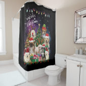 honden Merry kermas Light Douchegordijn (In situ)
