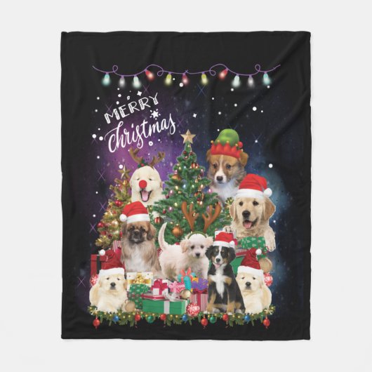 honden Merry kermas Light Fleece Deken (Voorkant)
