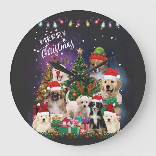honden Merry kermas Light Grote Klok (Voorkant)