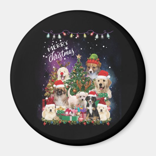 honden Merry kermas Light Magneet (Voorkant)