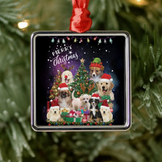 honden Merry kermas Light Metalen Ornament (Boom)