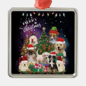 honden Merry kermas Light Metalen Ornament (Voorkant)