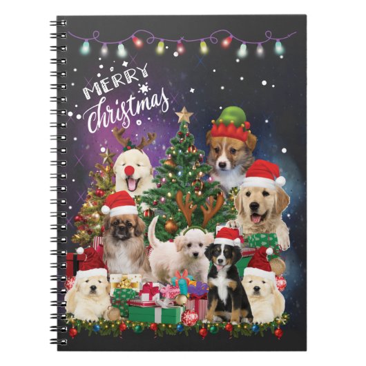 honden Merry kermas Light Notitieboek (Voorkant)
